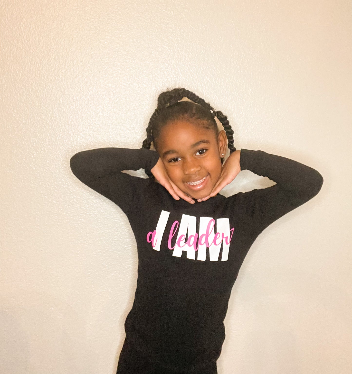 “I AM a LEADER” black pj set