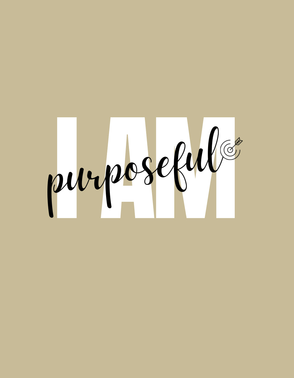 “I AM PURPOSEFUL” BEIGE pajama set