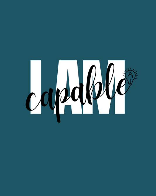 “I AM CAPABLE” teal pj set