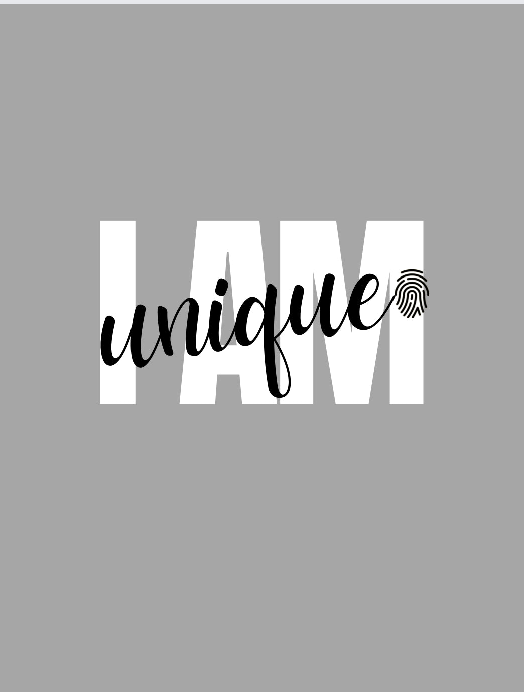 “I AM UNIQUE” gray pj set
