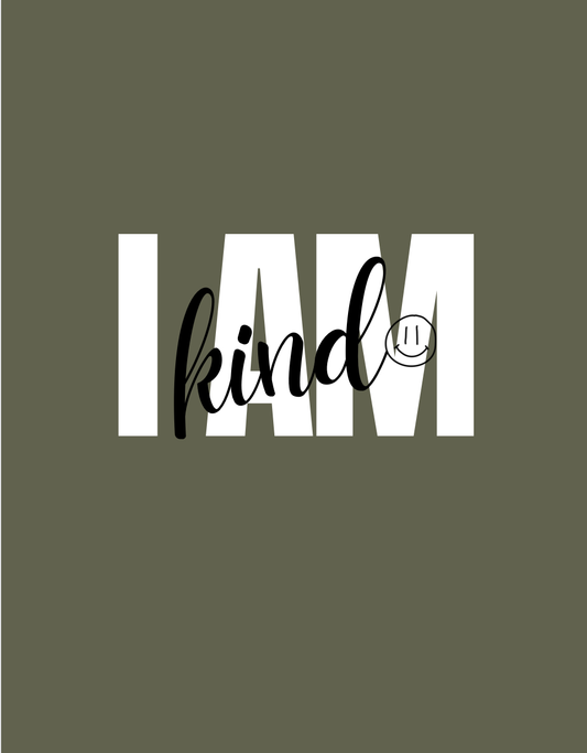 “I AM KIND” Olive pajama set